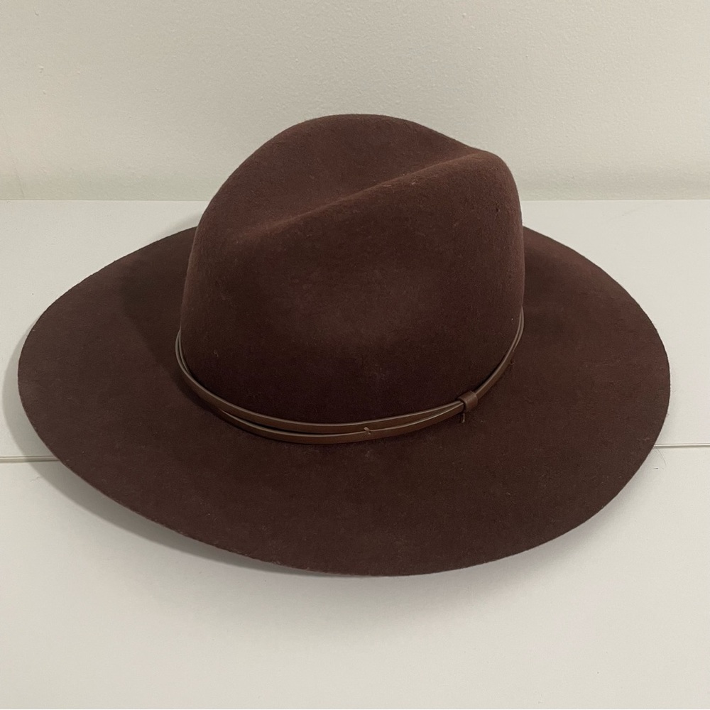 100% Wool Brown Hat Fedora One Size